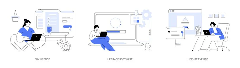 Software license abstract concept vector illustrations. Stock Illustration