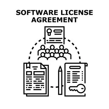 Software license agreement concept for digital usage イラスト素材