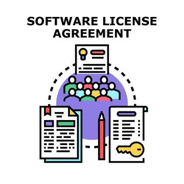 Software license agreement concept for digital usage Ilustración de archivo