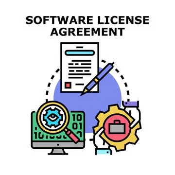 Software license agreement concept vector icon 库存插图