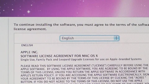 Software license agreement privacy and documentation MacBook iMac Pro Stock Footage 107783500