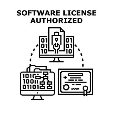 Software license authorization and digital access concept 库存插图