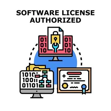 Software license authorization and digital access concept Stock-Illustration