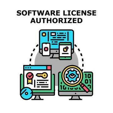 Software license authorization verification across multiple devices 库存插图