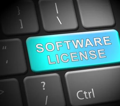 Software License Certified Application Code 3d Illustration Stock Illustration
