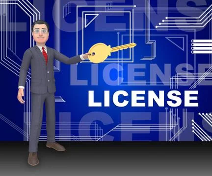 Software License Certified Application Code 3d Rendering Stock Illustration