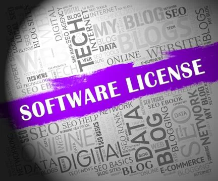 Software License Certified Application Code 2d Illustration Stock Illustration