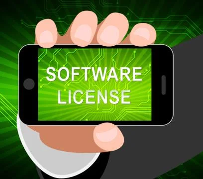 Software License Certified Application Code 2d Illustration Stock Illustration