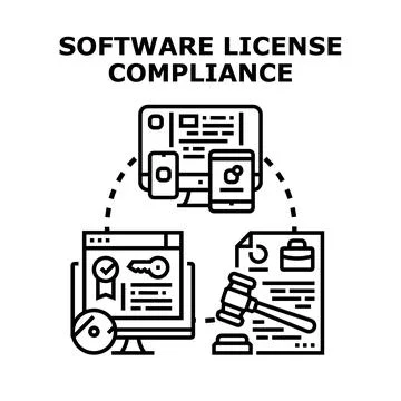 Software license compliance concept protecting intellectual property Stock Illustration