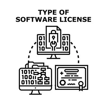 Software license concept for digital application development Stock Illustration