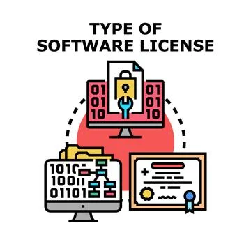 Software license concept for digital application development Stock Illustration