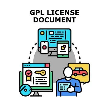 Software license document, concept of open source and legal agreement Stock Illustration