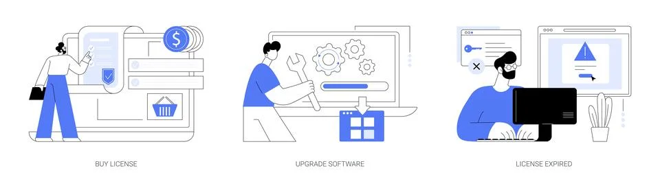 Software license isolated cartoon vector illustrations se イラスト素材