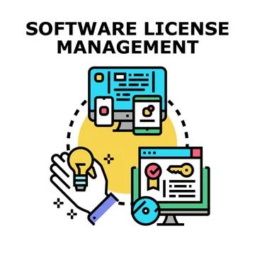 Software license management protecting digital product rights Stock-Illustration