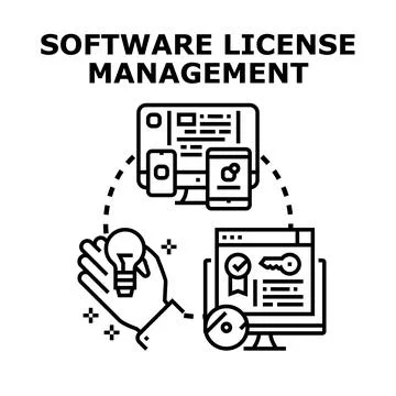 Software license management protecting digital product rights Ilustración de archivo