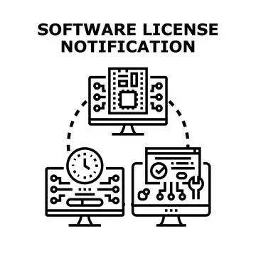 Software license notification managing product activation and renewal イラスト素材