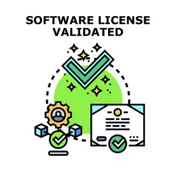 Software license validated for secure authentication process イラスト素材