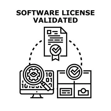Software license validation process with digital security イラスト素材