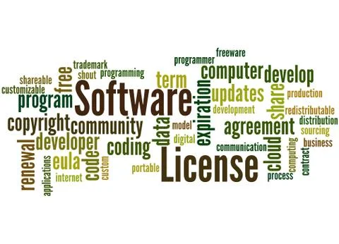 Software License, word cloud concept 스톡 일러스트