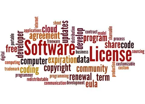 Software License, word cloud concept Stock Illustration