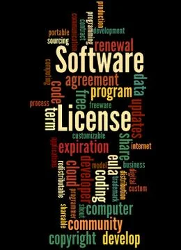 Software License, word cloud concept 스톡 일러스트