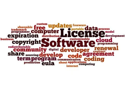 Software License, word cloud concept Stock Illustration