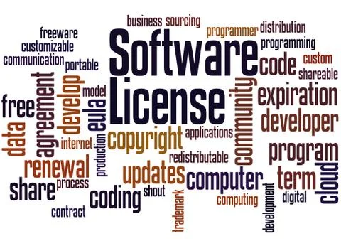 Software License, word cloud concept イラスト素材