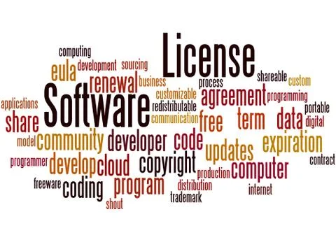 Software License, word cloud concept Stock Illustration