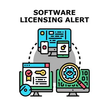 Software licensing alert protection and security concept イラスト素材