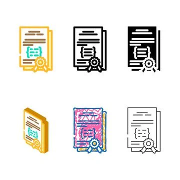 Software licensing color icon vector types Stock Illustration