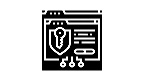 Software licensing glyph icon animation Stock Footage 326152034