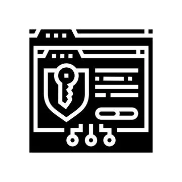 Software licensing glyph icon vector illustration イラスト素材