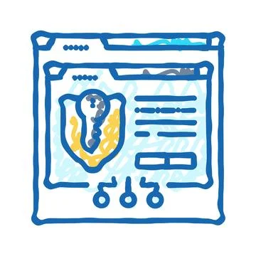 Software licensing icon doodle illustration 库存插图
