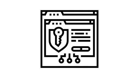 Software licensing line icon animation Stock Footage 326131383