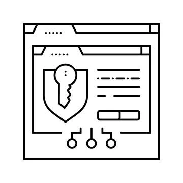 Software licensing line icon vector illustration 库存插图