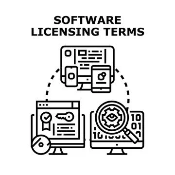 Software licensing terms and digital product usage Illustrazione stock