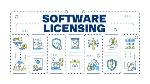 Software licensing word concept isolated on white 스톡 일러스트