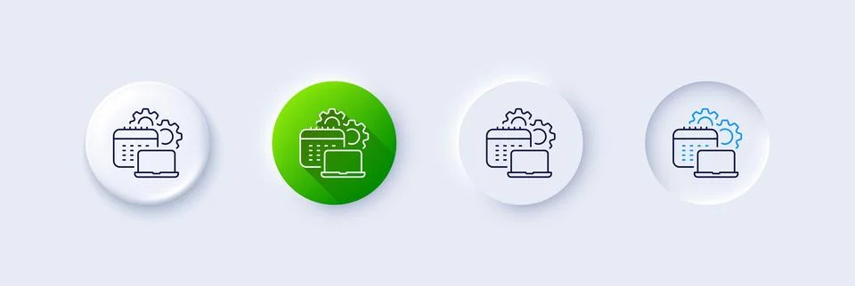 Software line icon. Code deployment sign. Line icons. Vector Stock Illustration