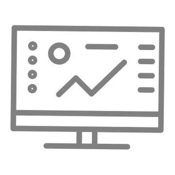 Software line icon. Computer vector illustration isolated on white. Graph Stock Illustration