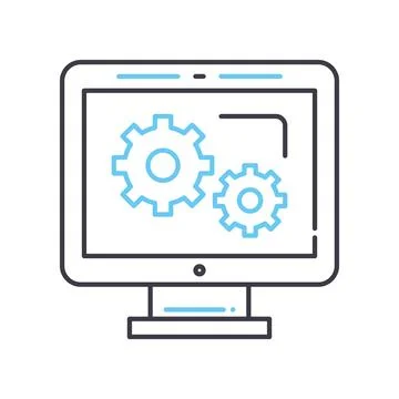 Software line icon, outline symbol, vector illustration, concept sign Ilustração Stock