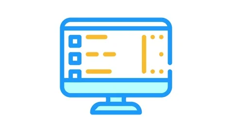 Software list of operating system color icon animation Stock Footage 156670061