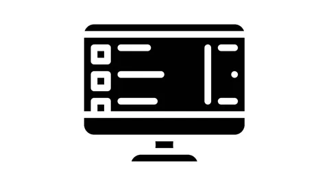 Software list of operating system glyph icon animation Stock Footage 156671258