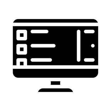 Software list of operating system glyph icon vector illustration Illustrazione stock