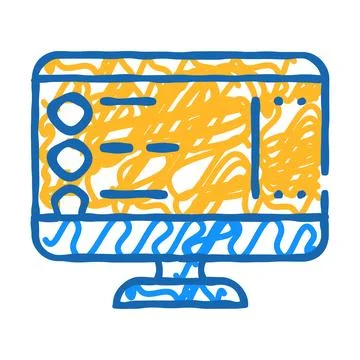 Software list of operating system icon doodle illustration Illustrazione stock