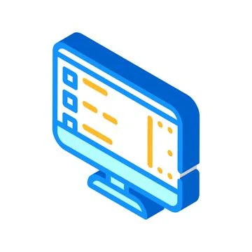 Software list of operating system isometric icon vector illustration 스톡 일러스트