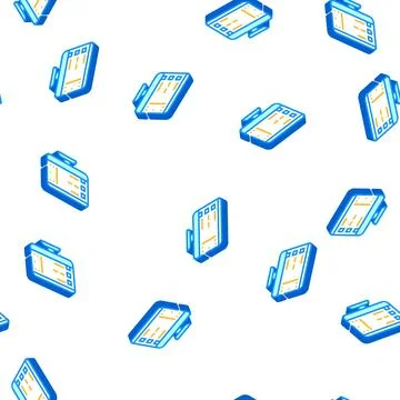 Software list of operating system isometric icon seamless pattern Stock Illustration