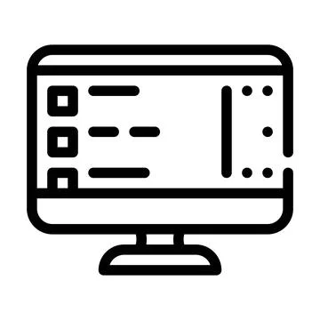 Software list of operating system line icon vector illustration Illustrazione stock