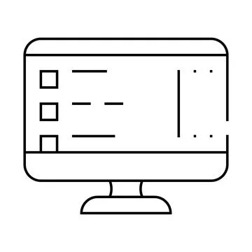 Software list of operating system line icon vector illustration Illustrazione stock