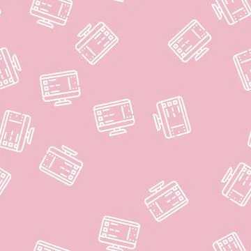 Software list of operating system line vector seamless pattern Stock Illustration