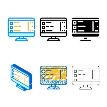 Software list of range operating system color icon vector Illustrazione stock